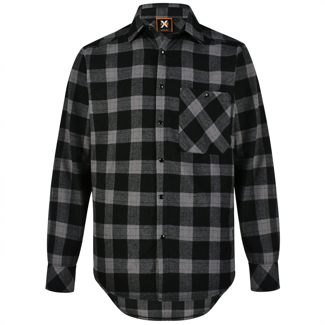 House of Uniforms The Classic Flannel Shirt | Adults Winning Spirit Black/Charcoal