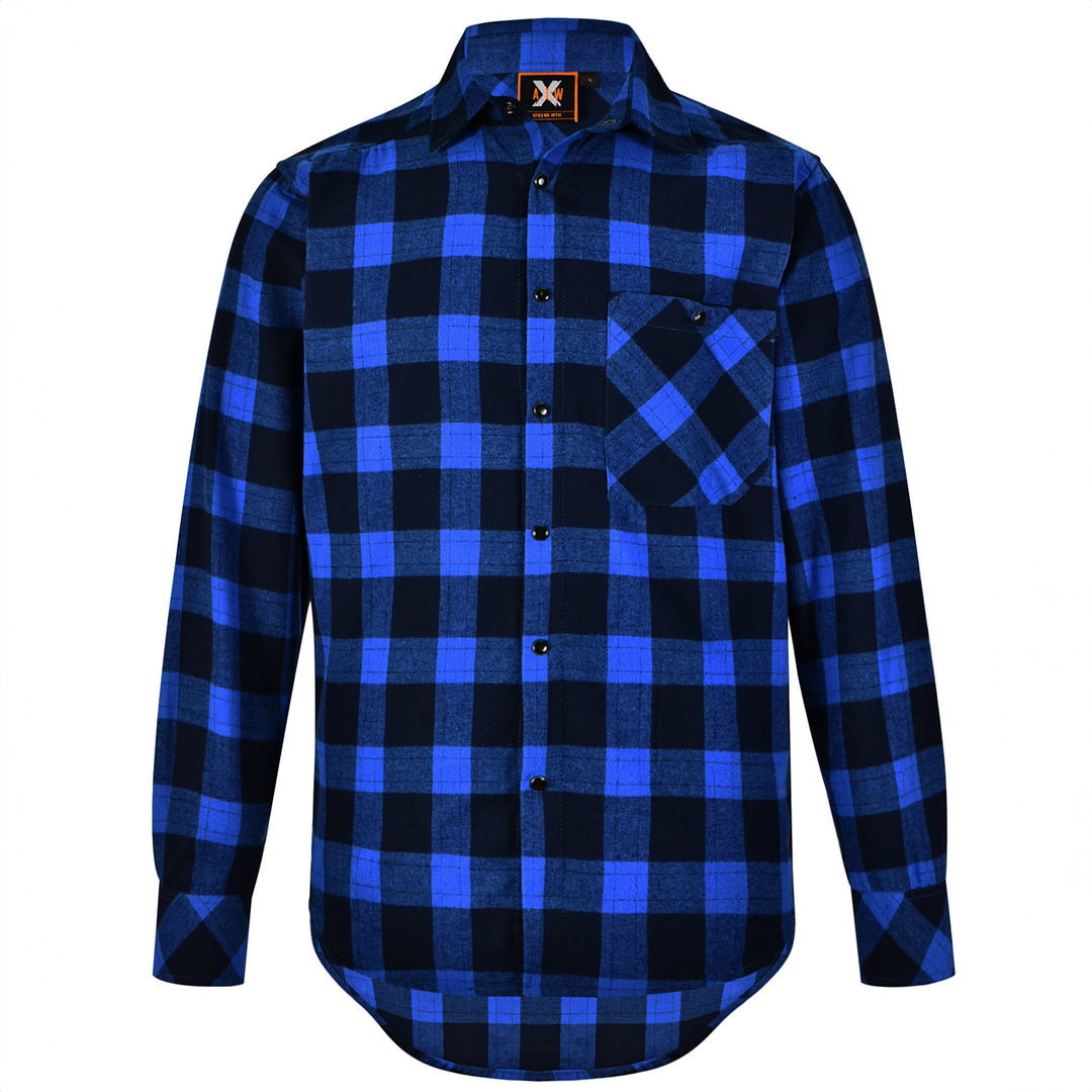 House of Uniforms The Classic Flannel Shirt | Adults Winning Spirit Navy/Royal