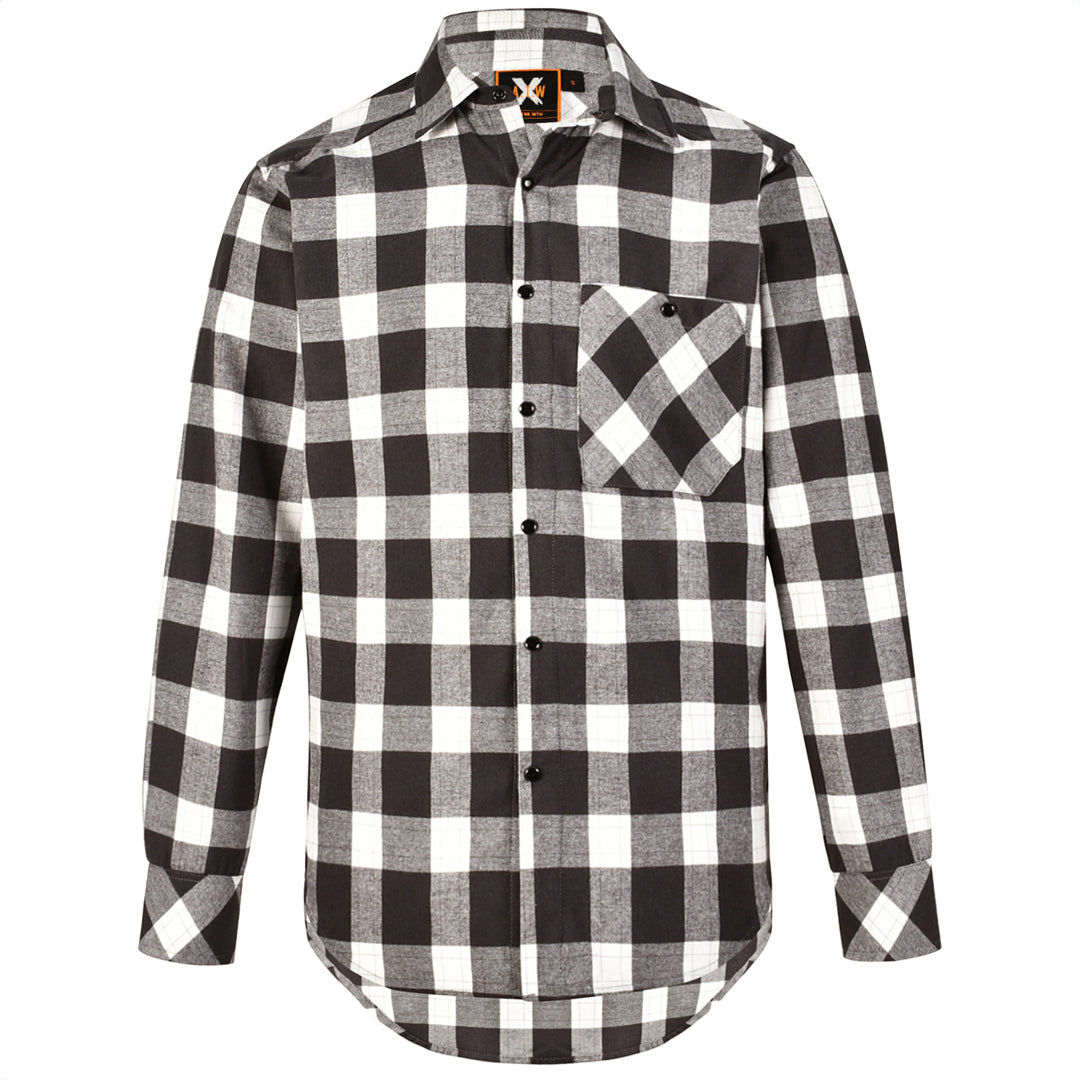 House of Uniforms The Classic Flannel Shirt | Adults Winning Spirit Charcoal/White