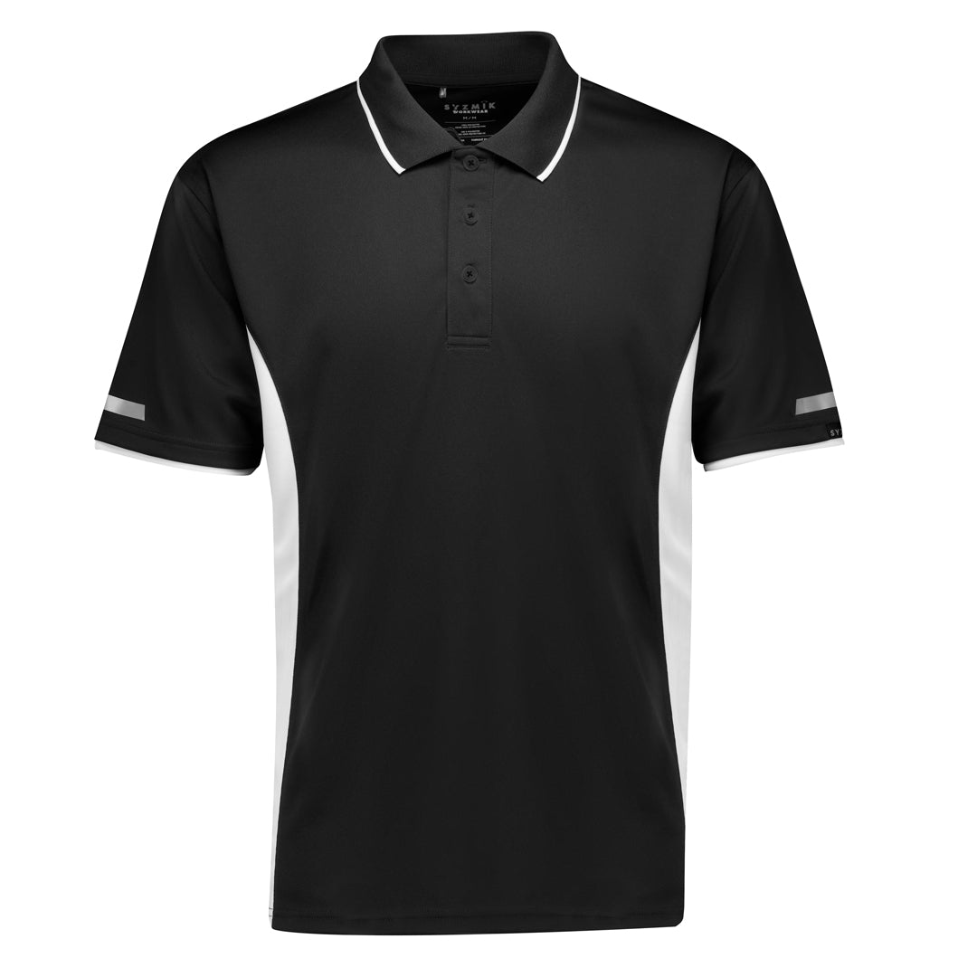 Syzmik The Striker Polo | Mens | Short Sleeve Black/White Shirts & Tops