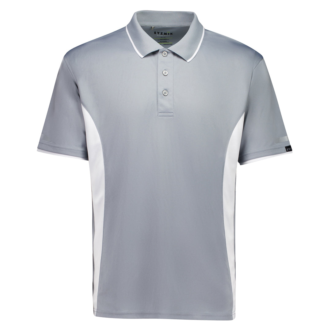 Syzmik The Striker Polo | Mens | Short Sleeve Silver/White Shirts & Tops