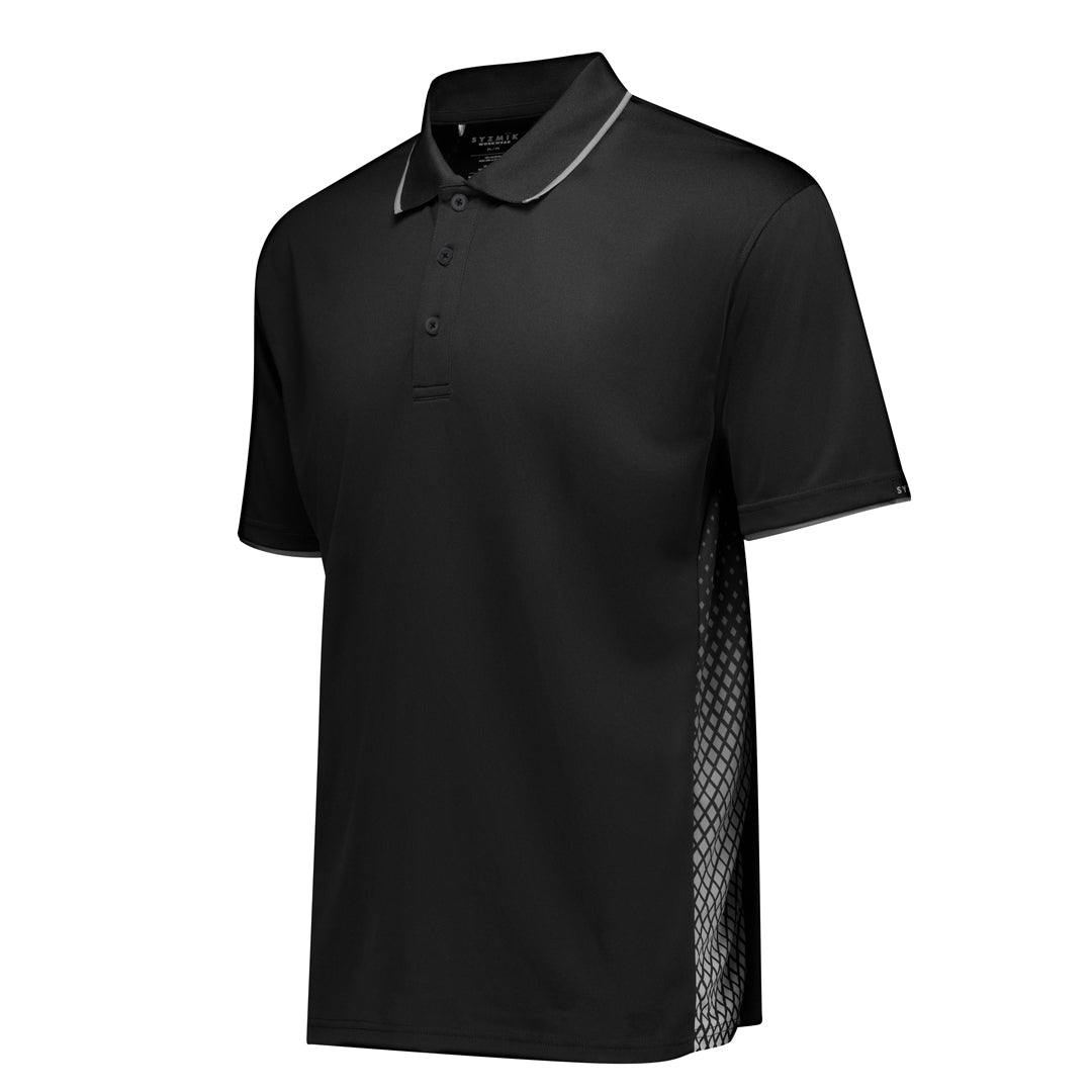 Syzmik The Spark Polo | Mens | Short Sleeve Black/Charcoal Shirts & Tops