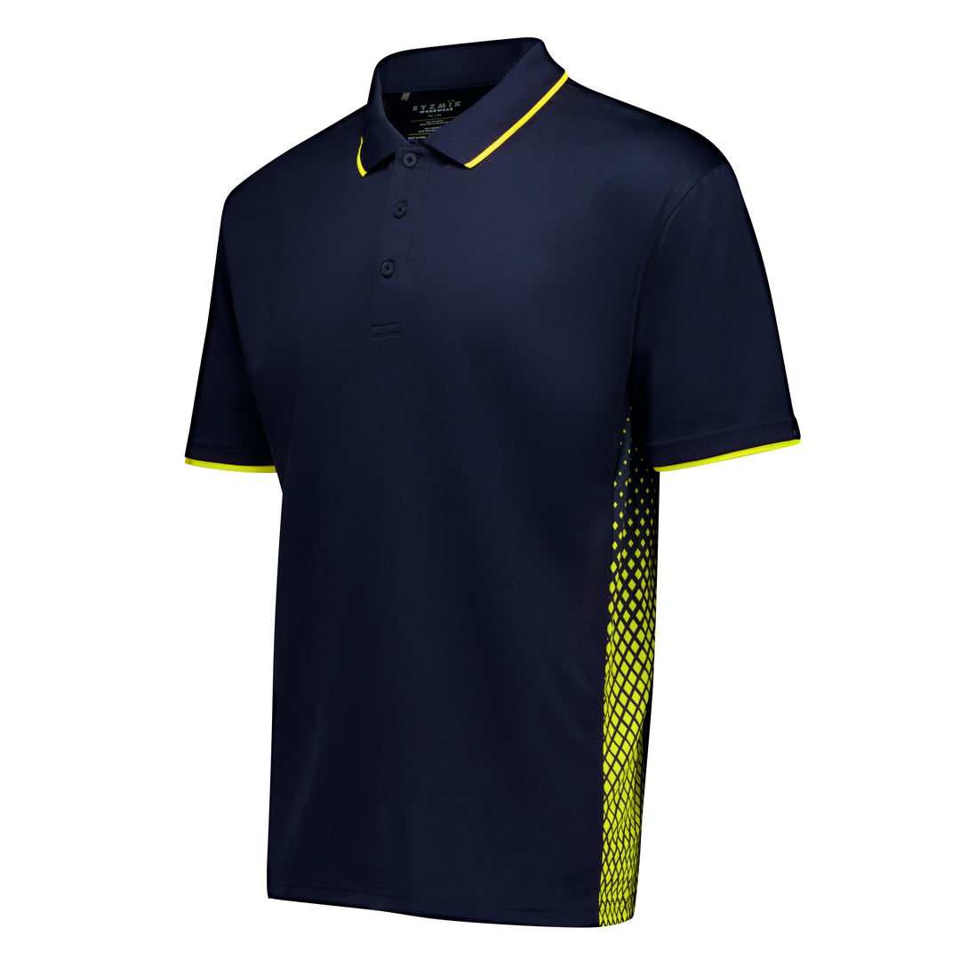 Syzmik The Spark Polo | Mens | Short Sleeve Navy/Yellow Shirts & Tops