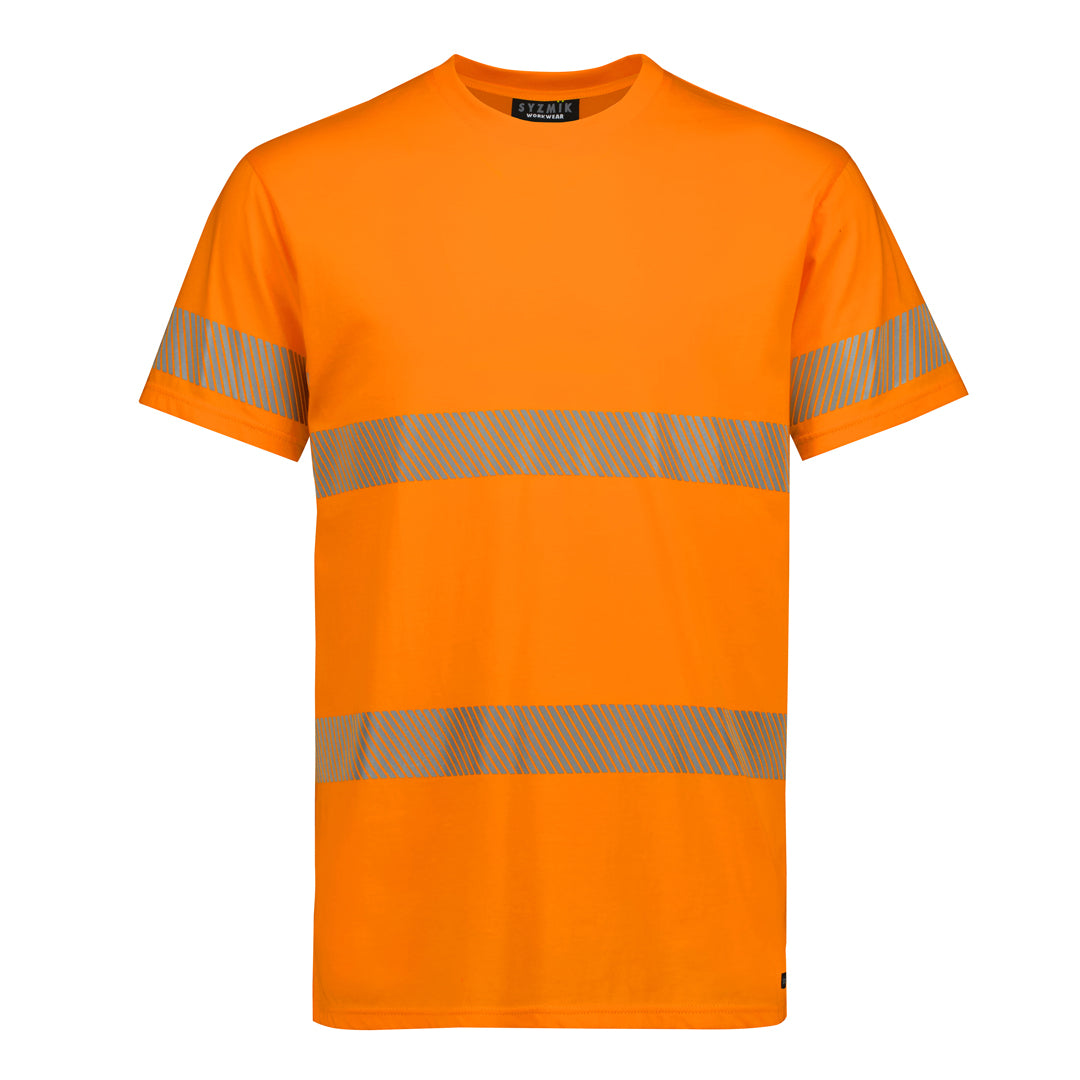 House of Uniforms The Hi Vis Segmented Tape Cotton Tee | Adults Syzmik Orange