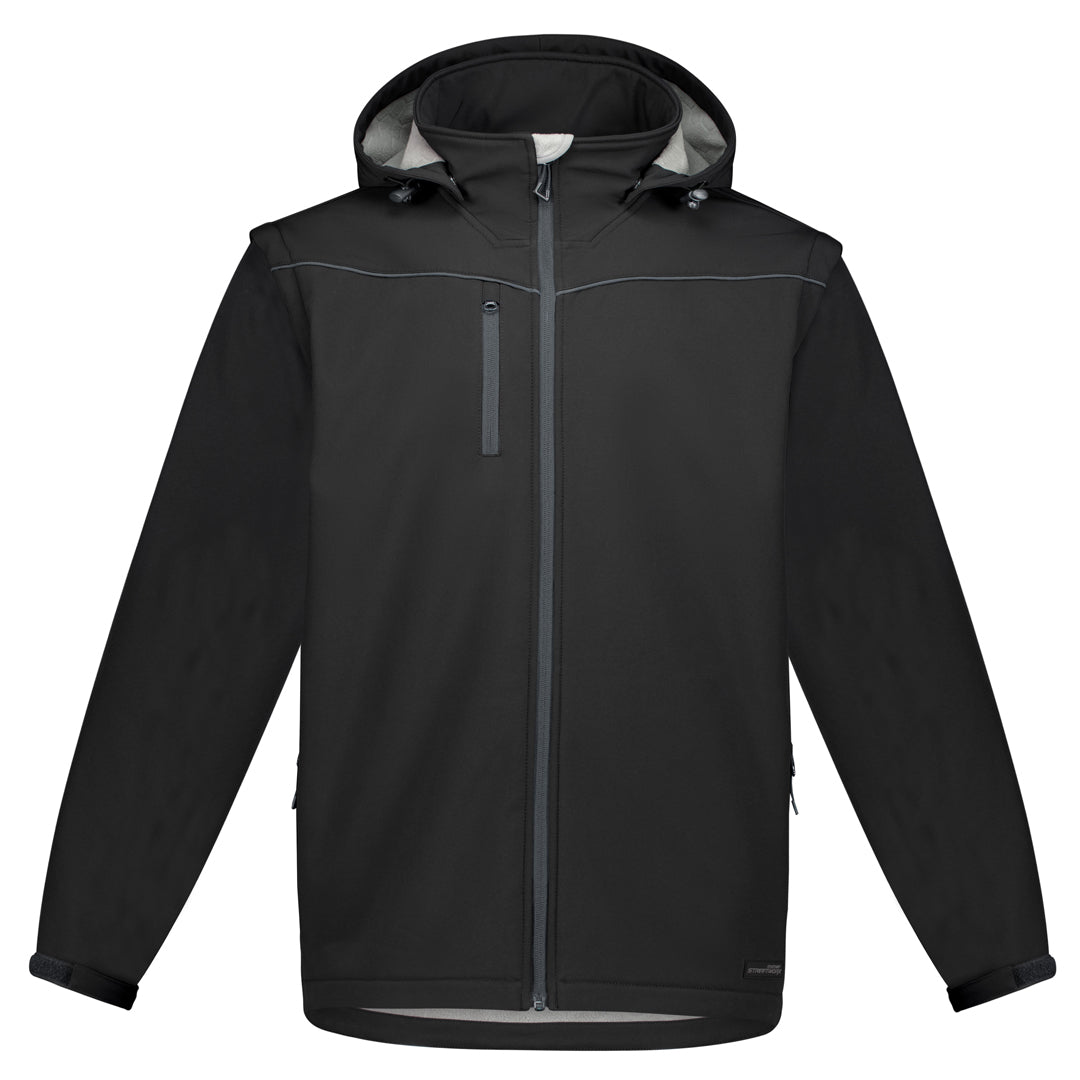 Streetworx The 2 in 1 Stretch Softshell Jacket | Adults Black Coats & Jackets