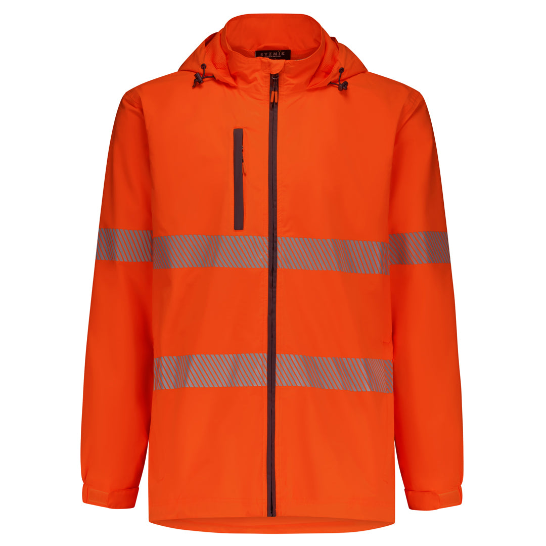 Syzmik The Segmented Tape Packable Rain Jacket | Adults Orange Coats & Jackets