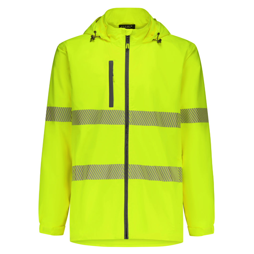 Syzmik The Segmented Tape Packable Rain Jacket | Adults Yellow Coats & Jackets