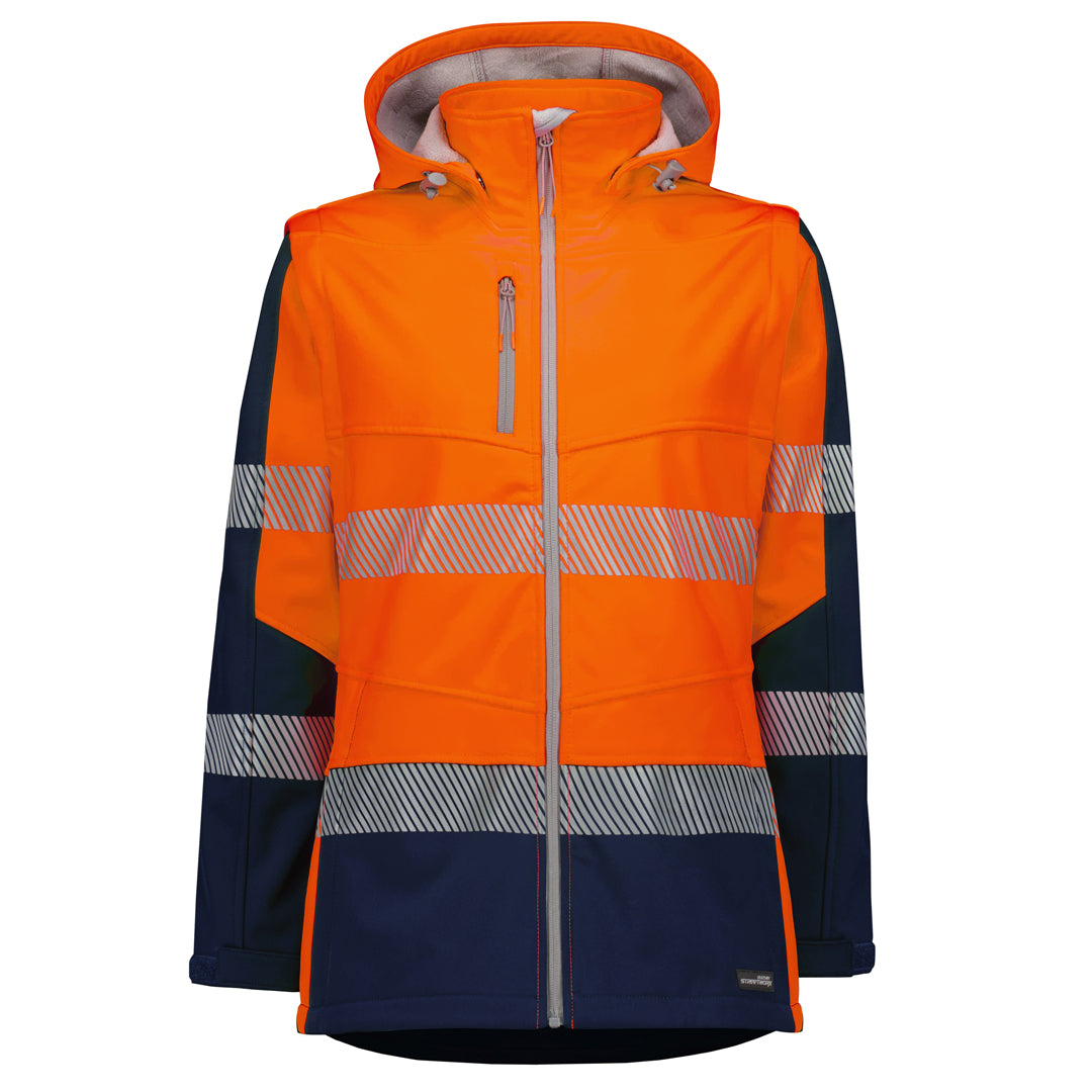 House of Uniforms The Streetworx 2 in 1 Softshell Jacket | Ladies Streetworx Orange/Navy