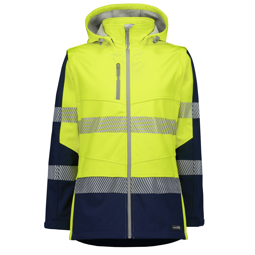 House of Uniforms The Streetworx 2 in 1 Softshell Jacket | Ladies Streetworx Yellow/Navy