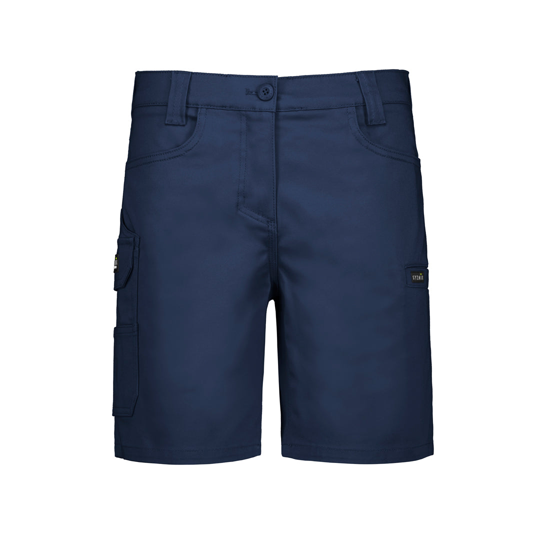 House of Uniforms The Essential Stretch Cargo Short | Ladies Syzmik Navy