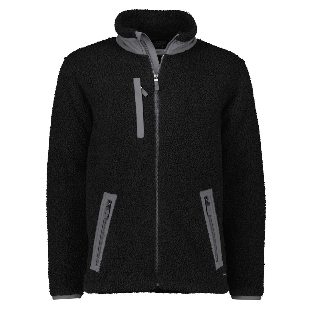 House of Uniforms The Full Zip Boucle Fleece Jacket | Adults Streetworx Black