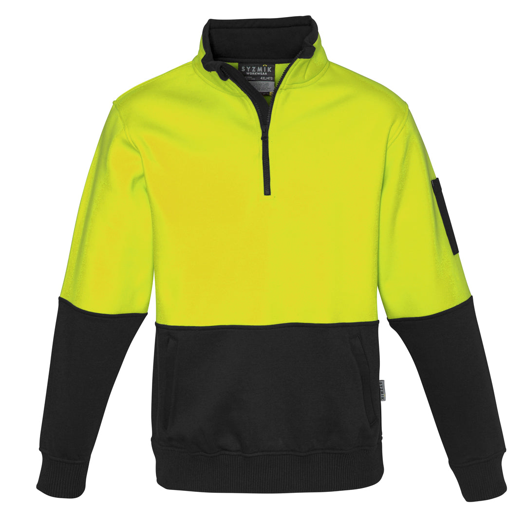 House of Uniforms The Justin Jumper | Mens | 1/4 Zip Syzmik Yellow/Black