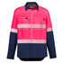 House of Uniforms The Segmented Hi Vis Outdoor Shirt | Unisex | Long Sleeve Syzmik Pink/Navy