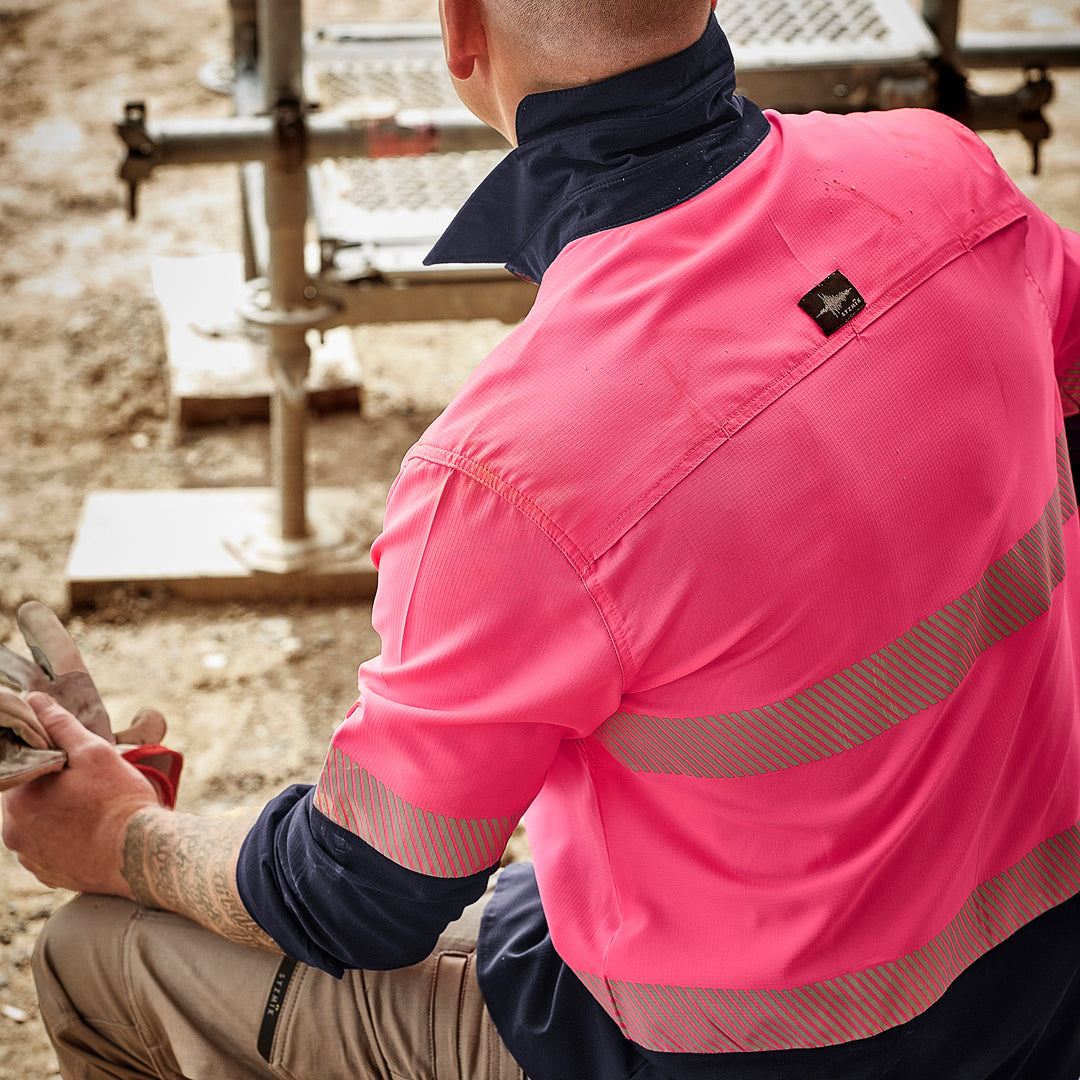 House of Uniforms The Segmented Hi Vis Outdoor Shirt | Unisex | Long Sleeve Syzmik