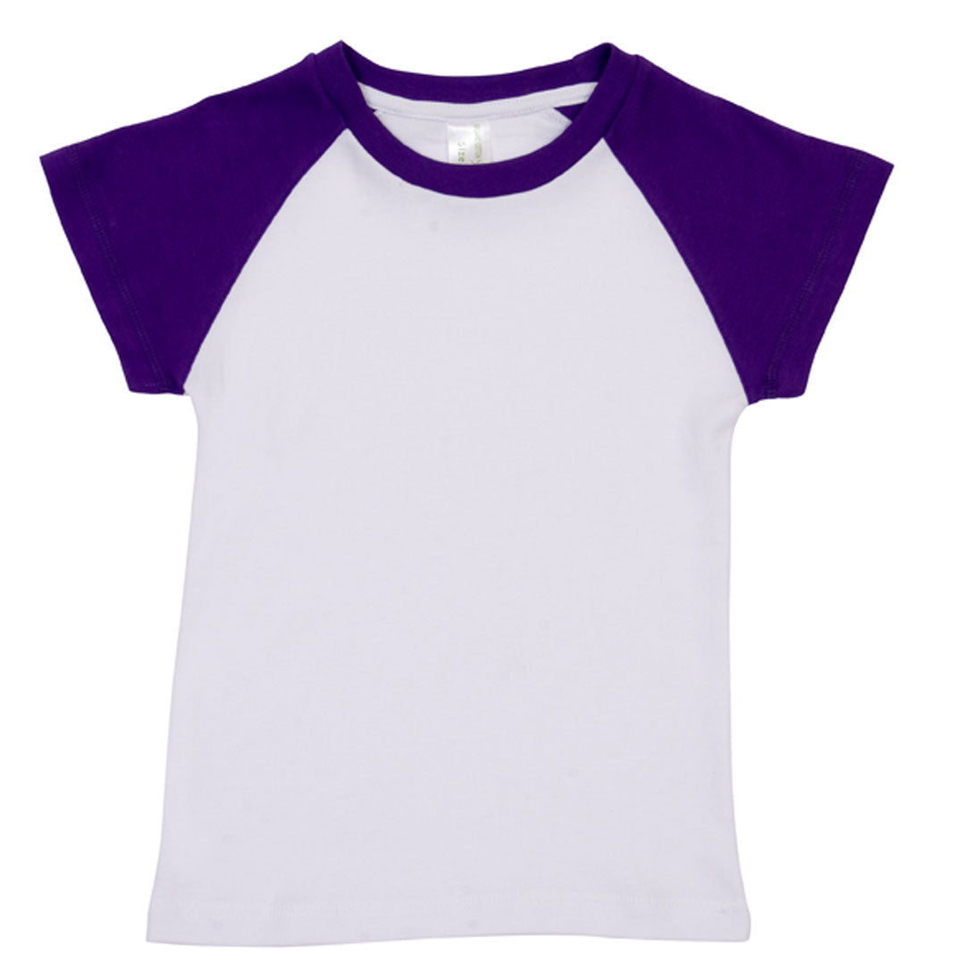 House of Uniforms The Raglan Tee | Kids Ramo White/Purple