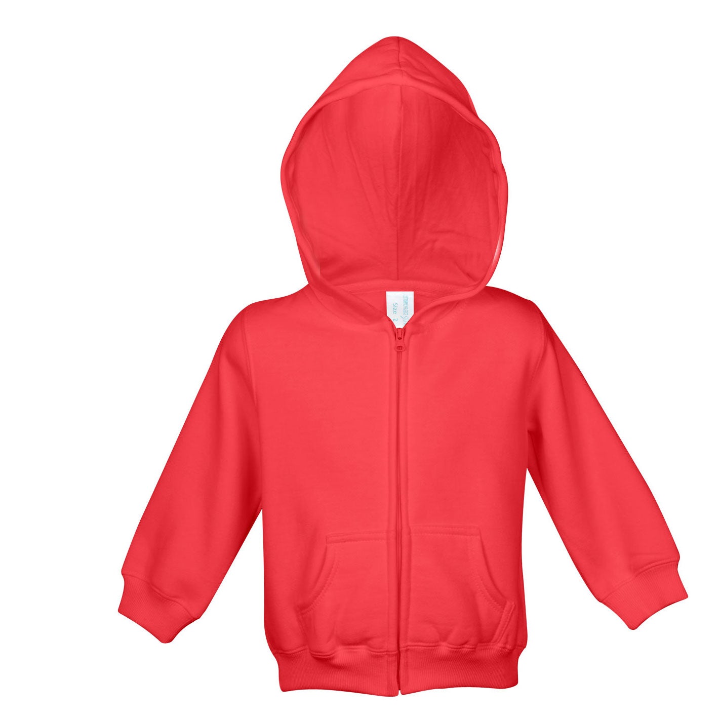 House of Uniforms The Kangaroo Pocket Zip Hoodie | Babies Ramo Coral Red