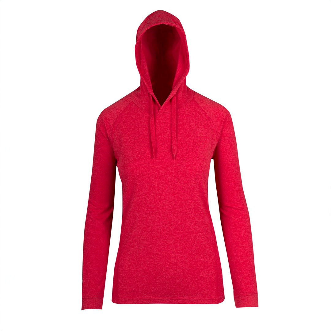 House of Uniforms The Fusion T-shirt Hoodie | Ladies Ramo Red Marle