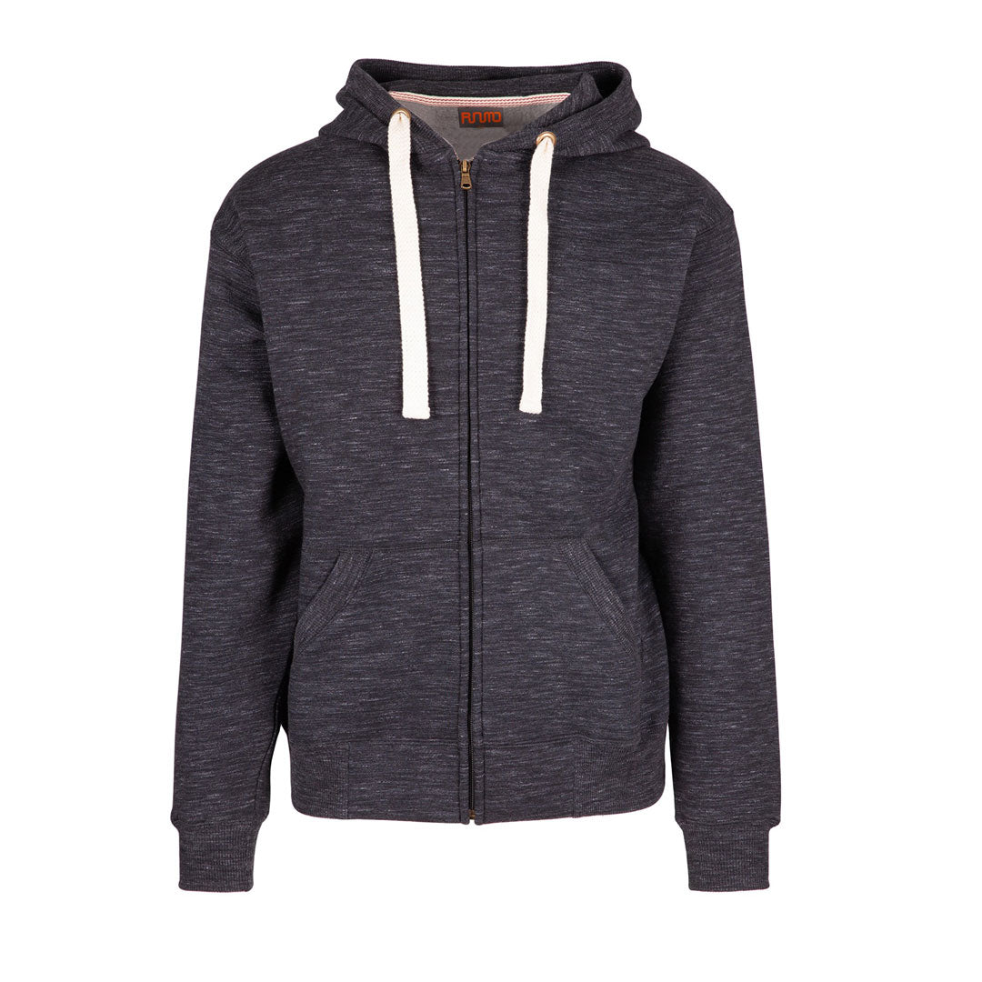 House of Uniforms Brushed Heavy Fleece Zip Hoodie | men Ramo Black Marl