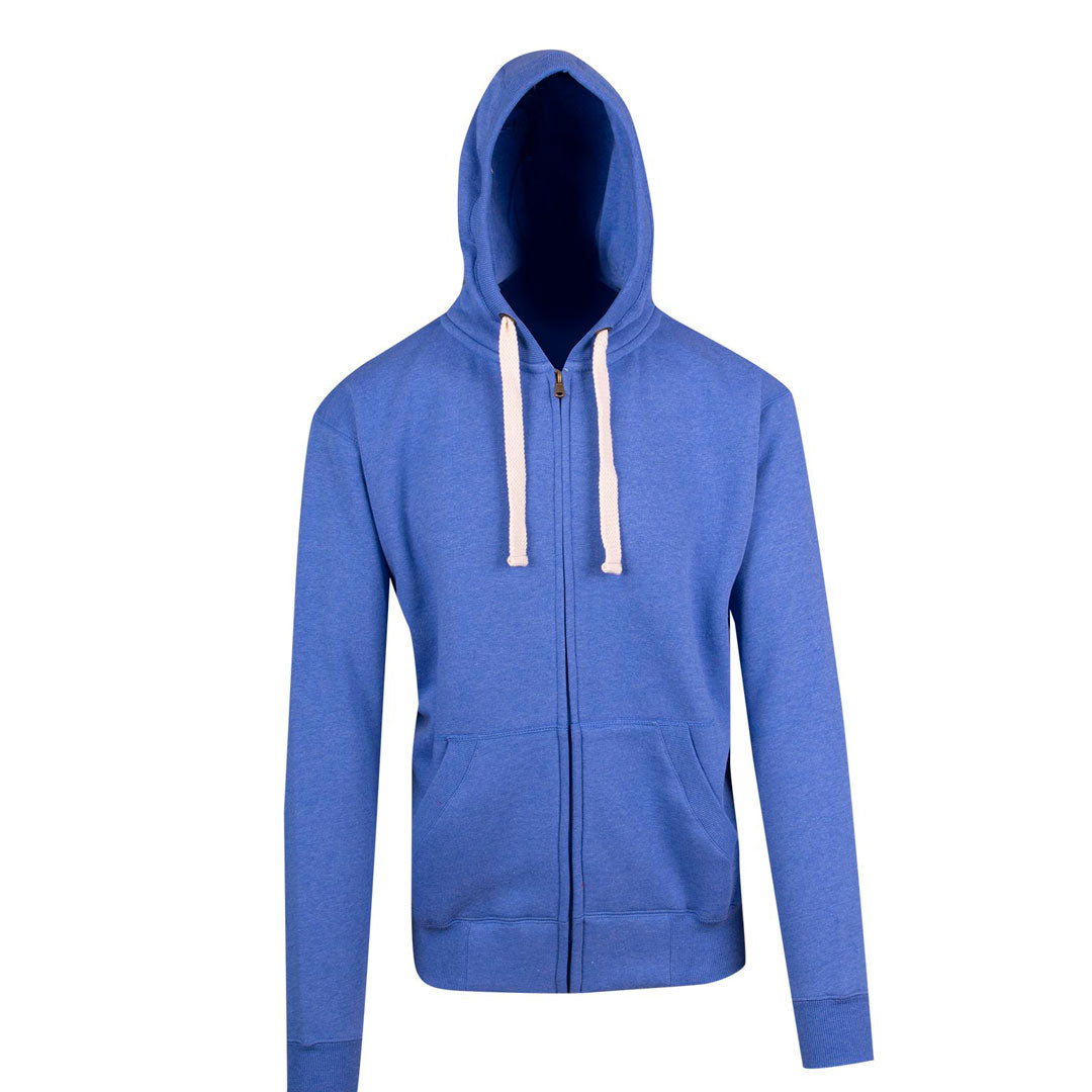 House of Uniforms Brushed Heavy Fleece Zip Hoodie | men Ramo Blue Marl