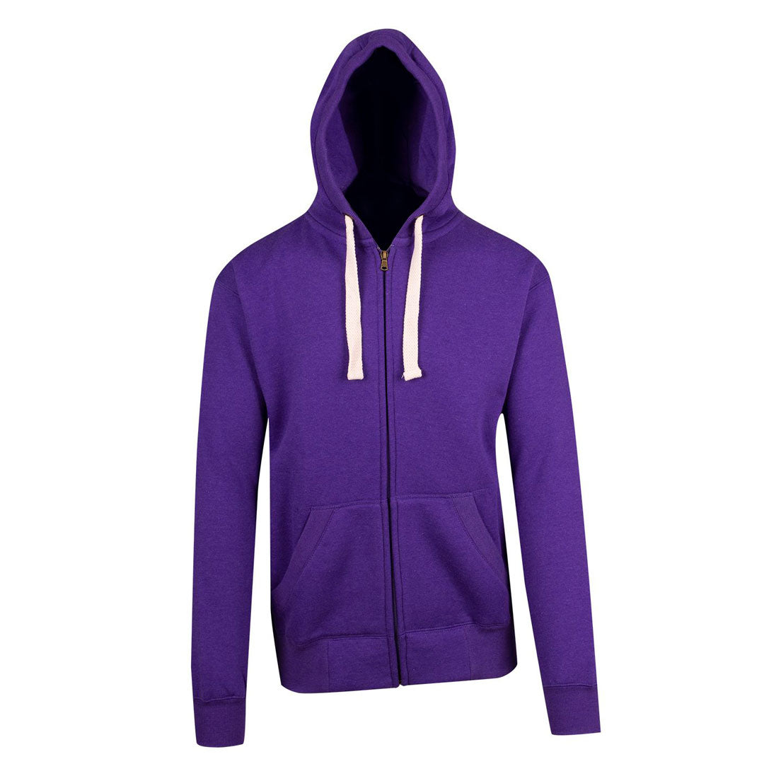 House of Uniforms The Brushed Heavy Fleece Zip Hoodie | Men Ramo Grape Marle