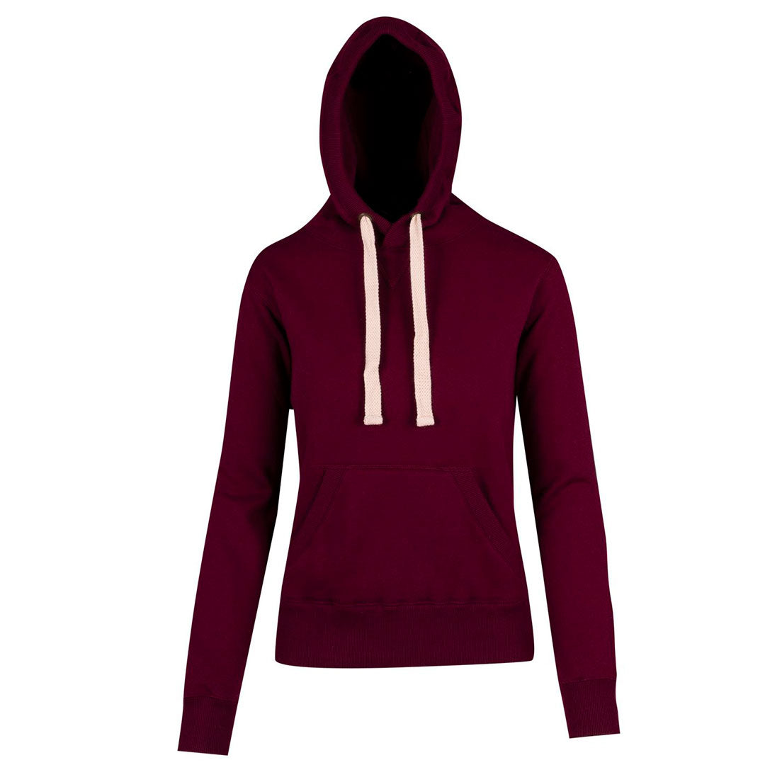 House of Uniforms The Brushed Heavy Fleece Pull On Hoodie | Ladies Ramo Maroon