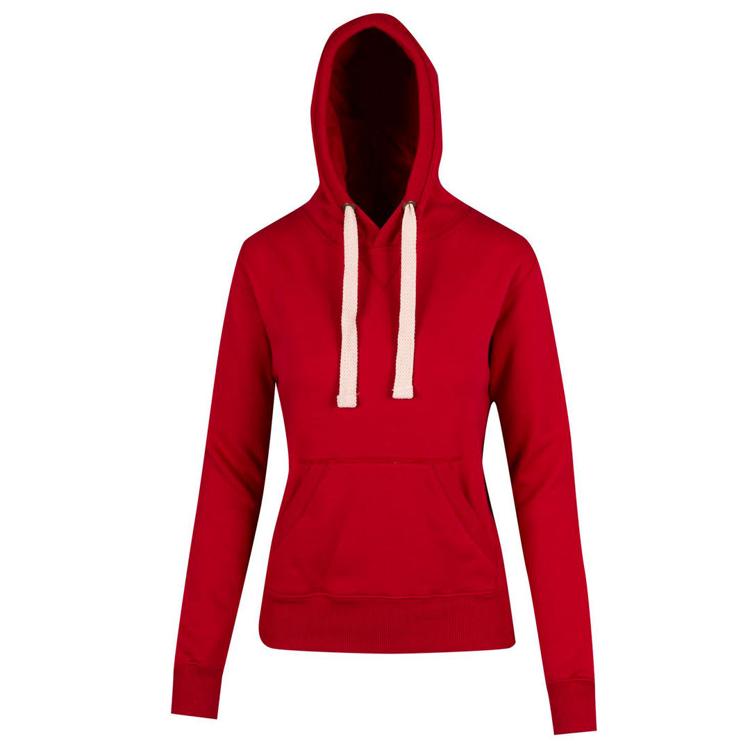 House of Uniforms The Brushed Heavy Fleece Pull On Hoodie | Ladies Ramo Red