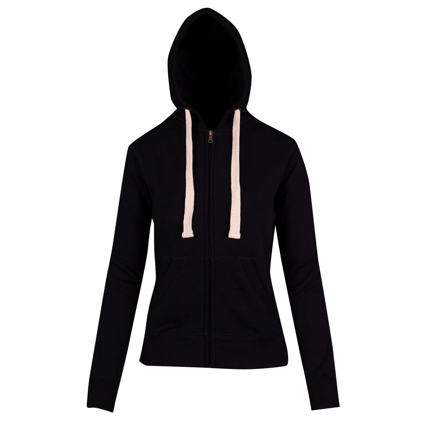 House of Uniforms Brushed Heavy Fleece Zip Hoodie | Women Ramo Black