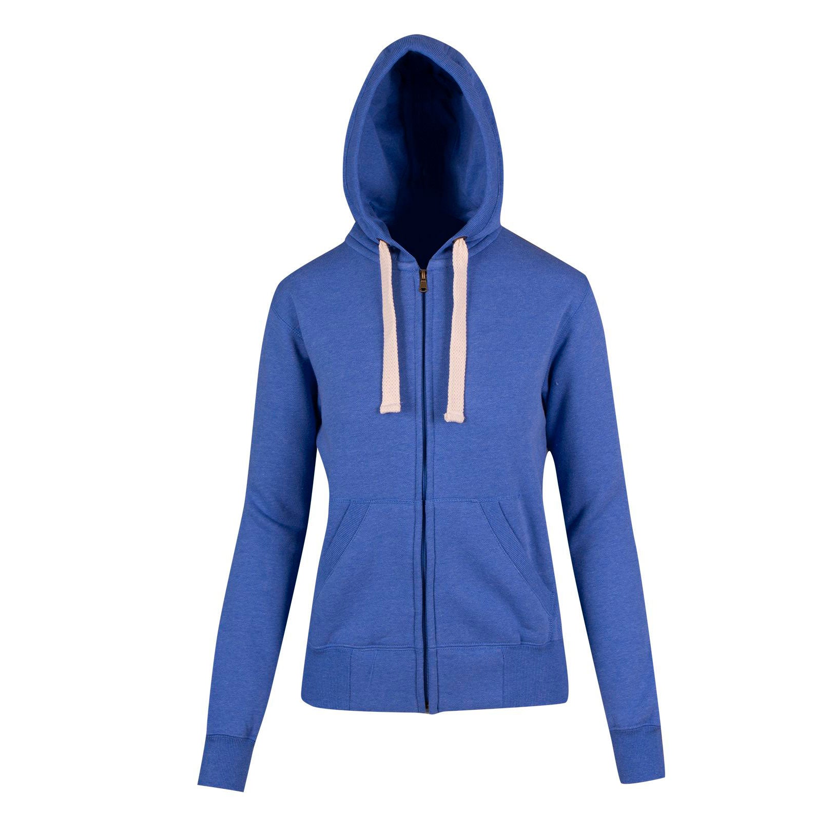 House of Uniforms Brushed Heavy Fleece Zip Hoodie | Women Ramo Blue Marl