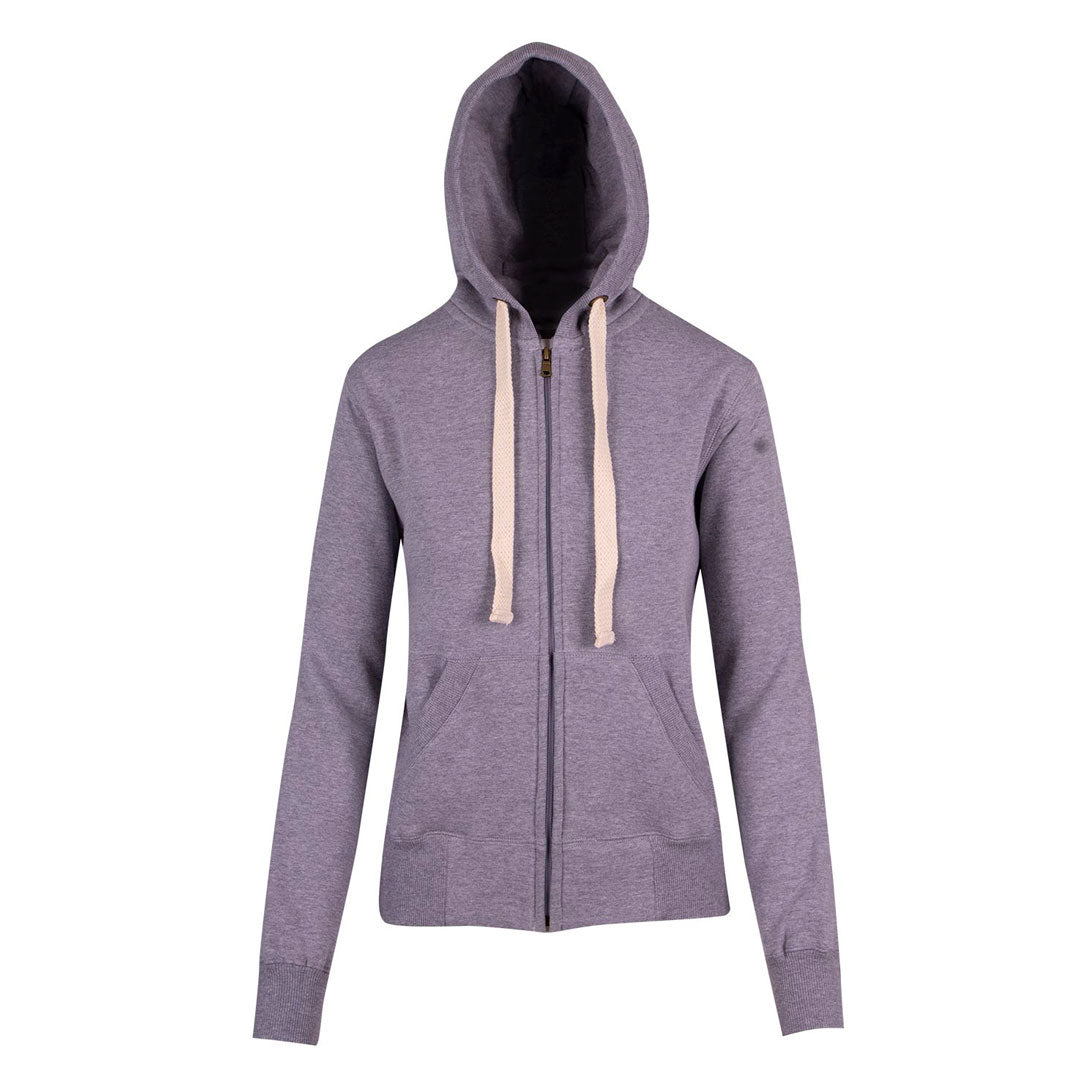 House of Uniforms The Brushed Heavy Fleece Zip Hoodie | Ladies Ramo Grey Marle