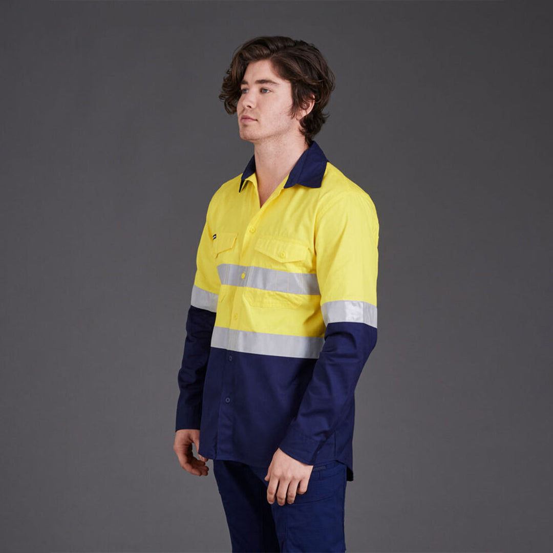 House of Uniforms The Work Cool 2 Spliced Reflective Shirt | Adults | Long Sleeve KingGee 