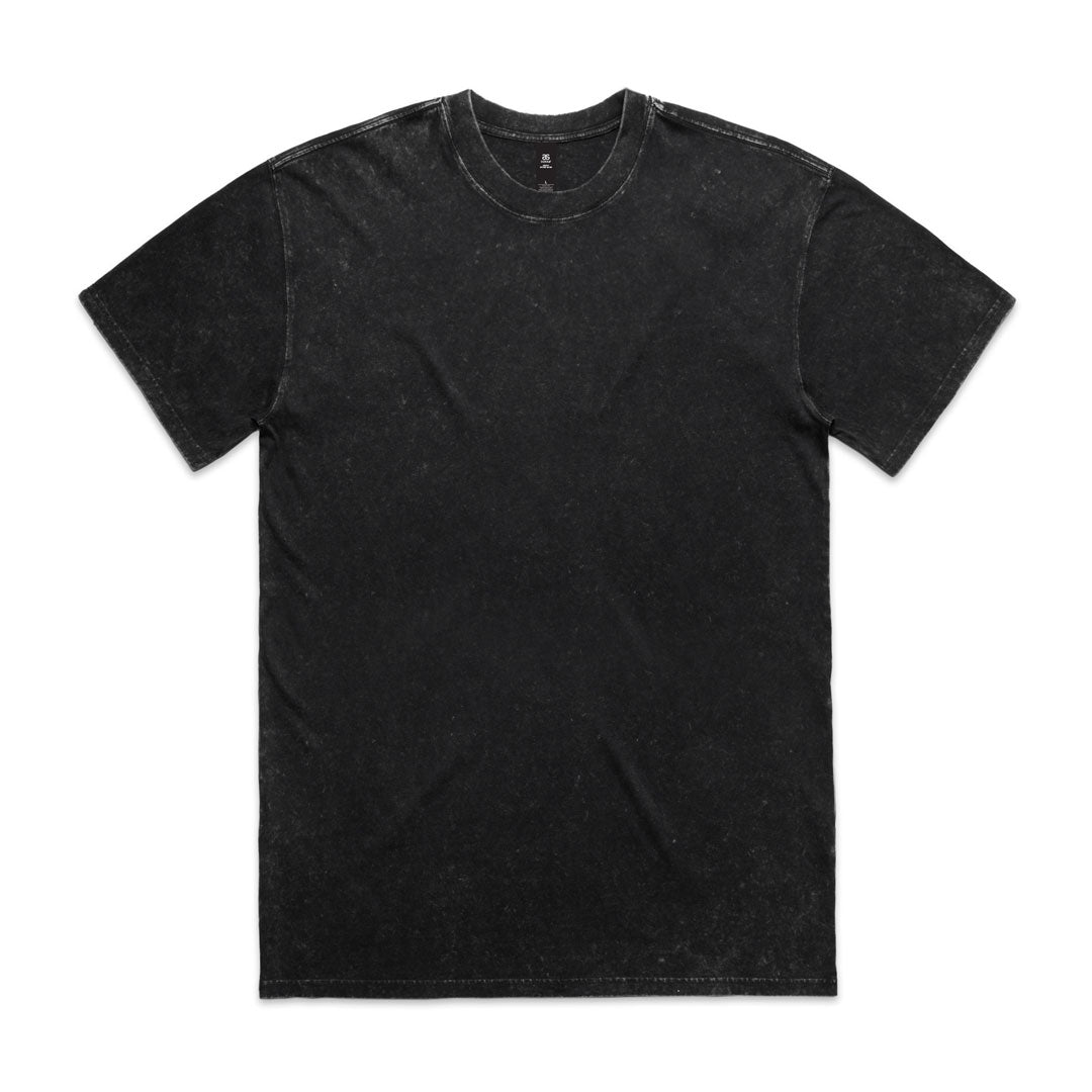 House of Uniforms The Stone Wash Heavy Tee | Mens AS Colour Black