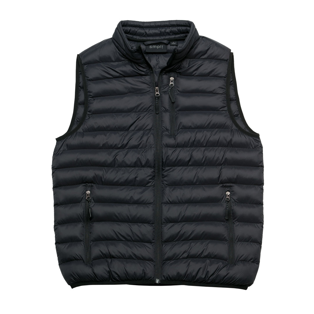 House of Uniforms The Glide Puffa Vest | Unisex Smpli Black