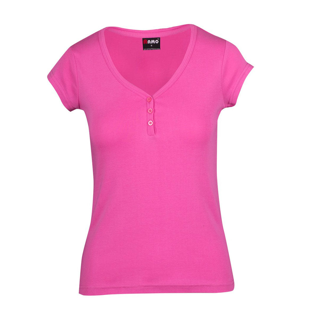 House of Uniforms Henley Tee | Women Ramo Tulip