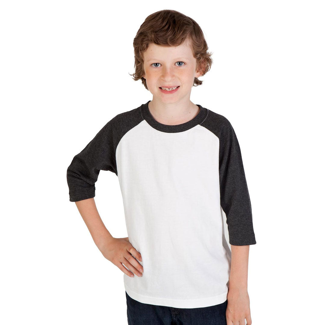 House of Uniforms The 3/4 Raglan Sleeve Tee | Kids Ramo