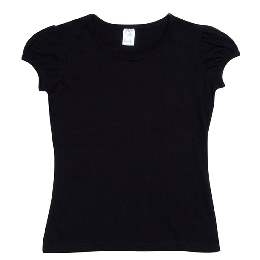 House of Uniforms The Puff Sleeve Tee | Kids Ramo Black