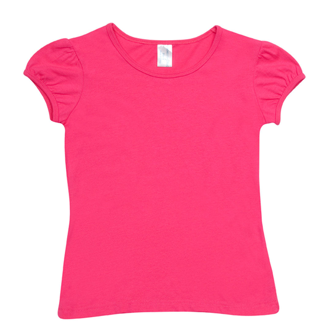 House of Uniforms The Puff Sleeve Tee | Kids Ramo Hot Pink