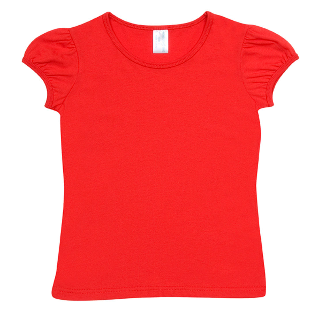 House of Uniforms The Puff Sleeve Tee | Kids Ramo Red