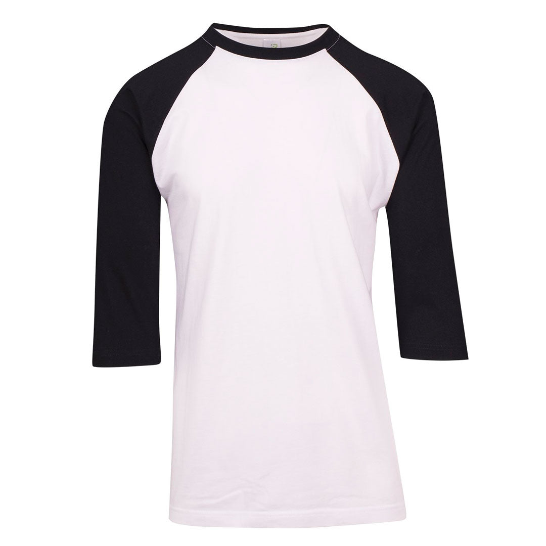 House of Uniforms The 3/4 Raglan Sleeve Tee | Men Ramo White/Black