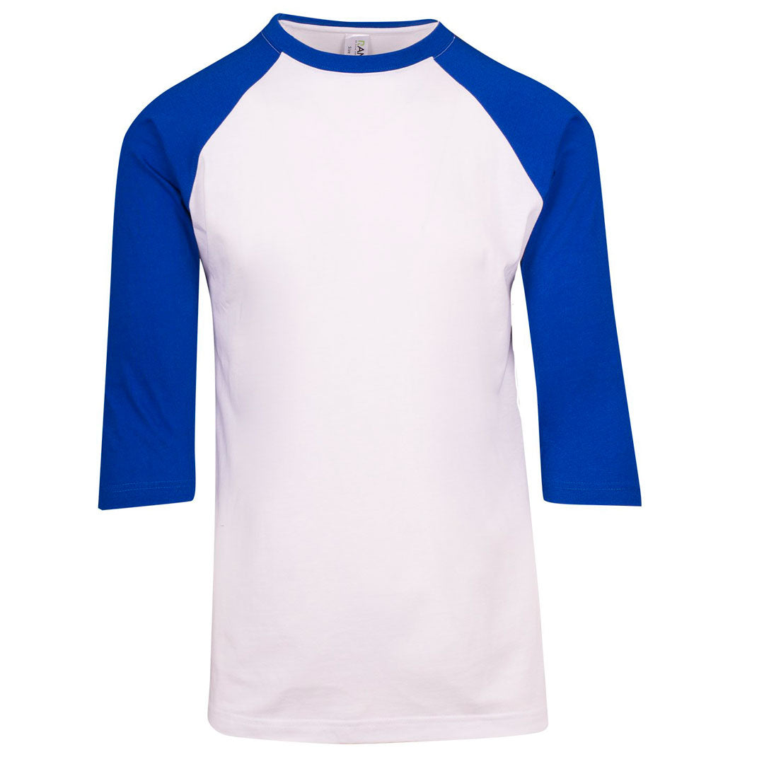 House of Uniforms The 3/4 Raglan Sleeve Tee | Men Ramo White/Royal