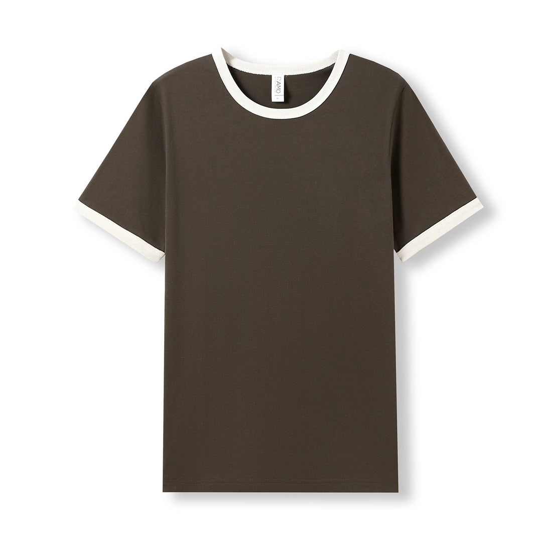 House of Uniforms The Ringer Tee | Adults Ramo Brown/Bone