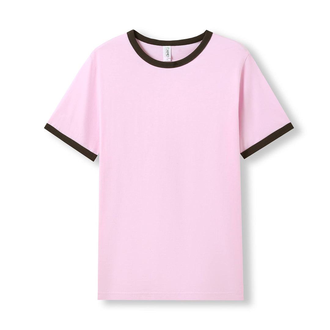 House of Uniforms The Ringer Tee | Adults Ramo Pink/Brown