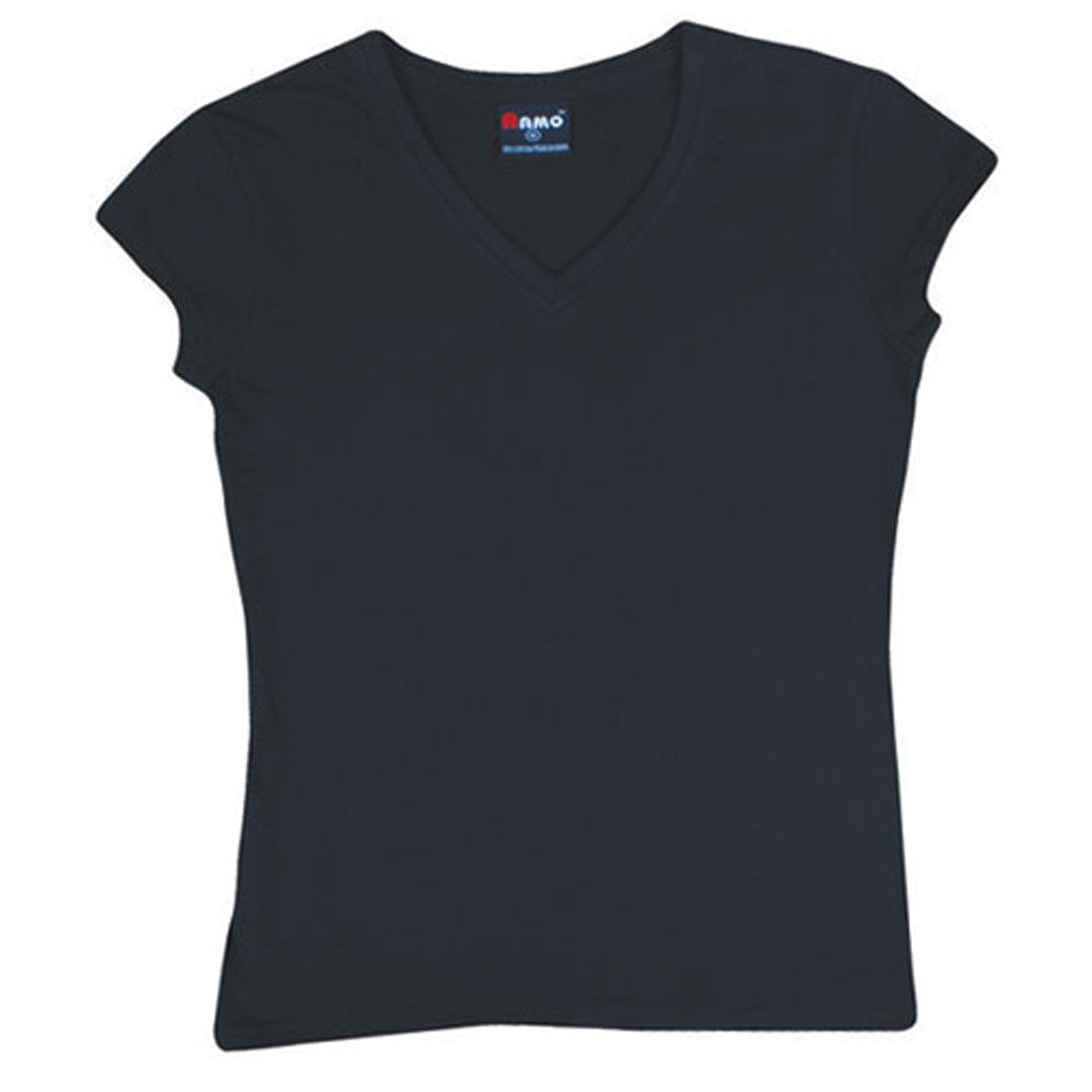 House of Uniforms V-Neck Slim Fit Tee | Women Ramo Black