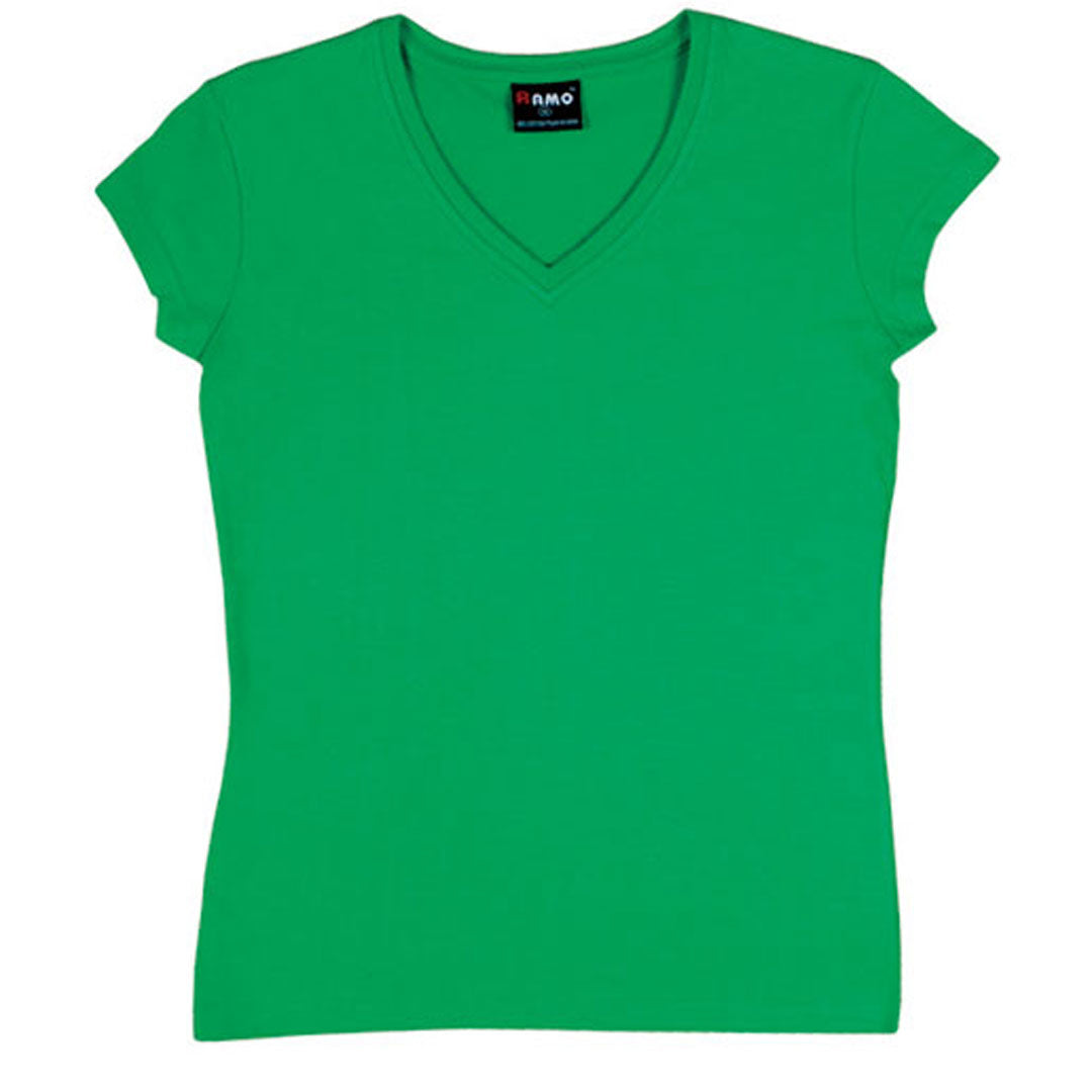 House of Uniforms V-Neck Slim Fit Tee | Women Ramo Emerald Green
