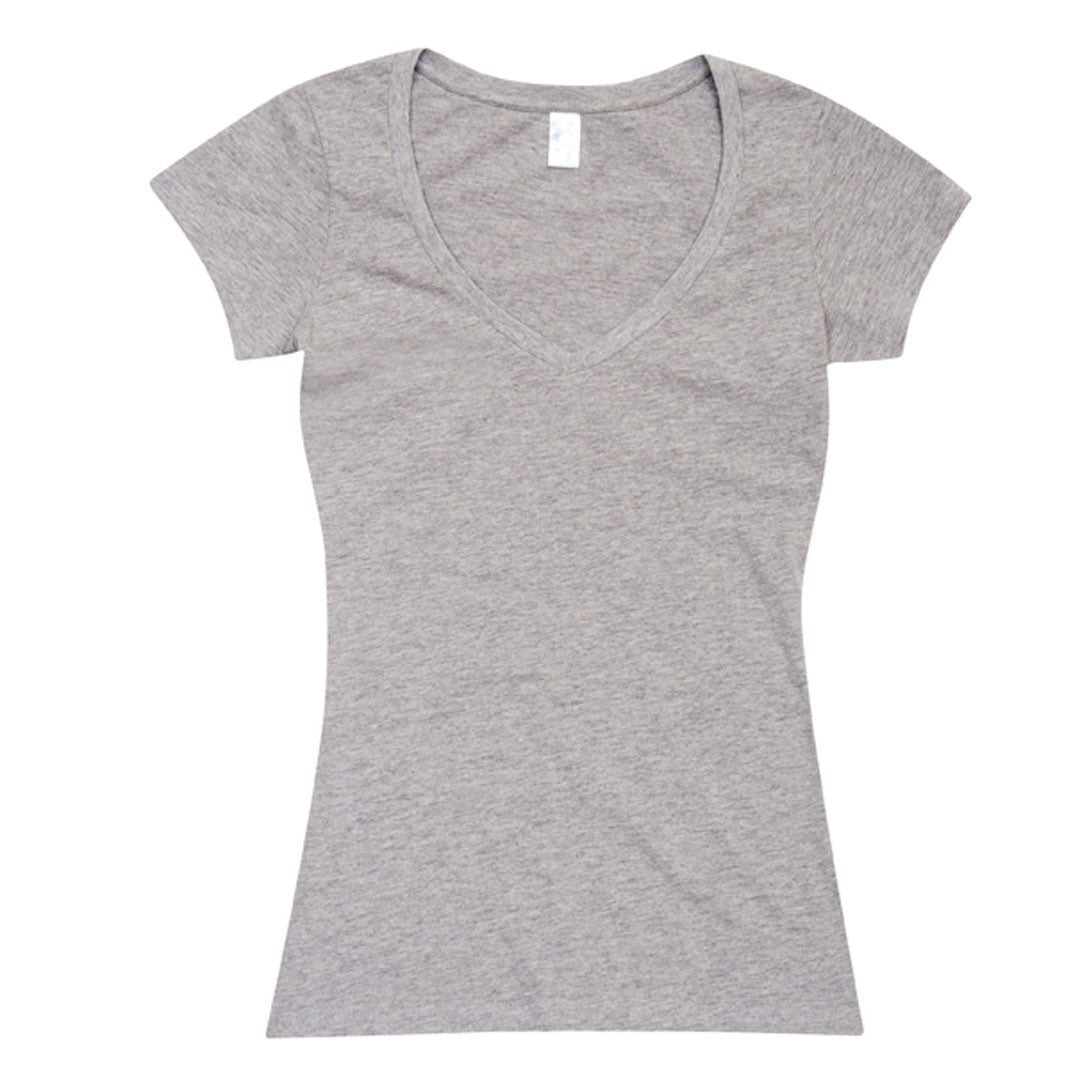 House of Uniforms The V-Neck Tee | Ladies | Slim Fit Ramo Grey Marle