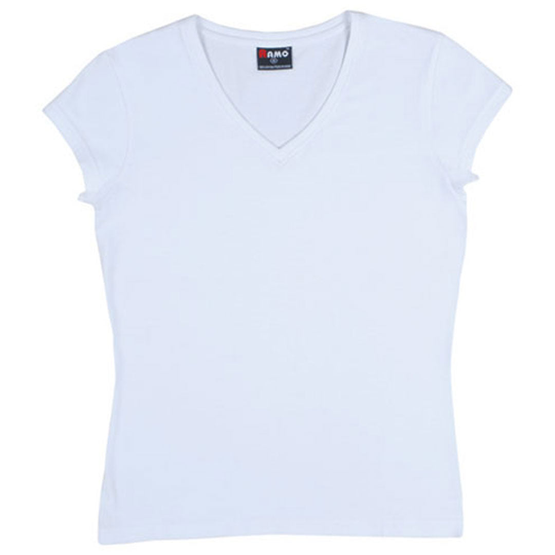 House of Uniforms The V-Neck Tee | Ladies | Slim Fit Ramo White