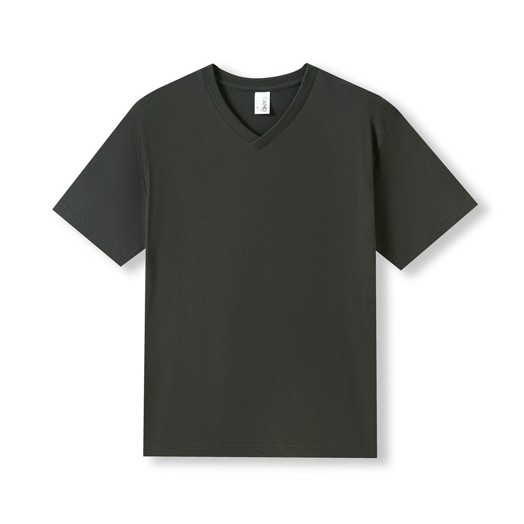 House of Uniforms The V-Neck Tee | Mens | Slim Fit Ramo Charcoal Marle