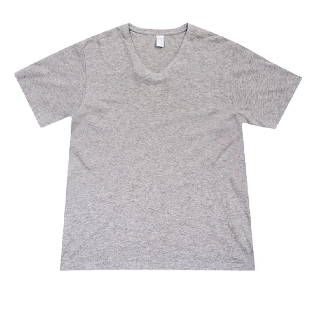 House of Uniforms V-Neck Slim Fit Tee | Men Ramo Grey Marl