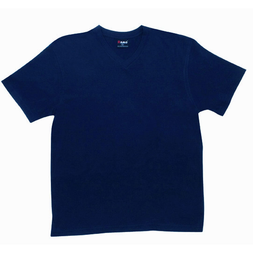 House of Uniforms V-Neck Slim Fit Tee | Men Ramo Navy