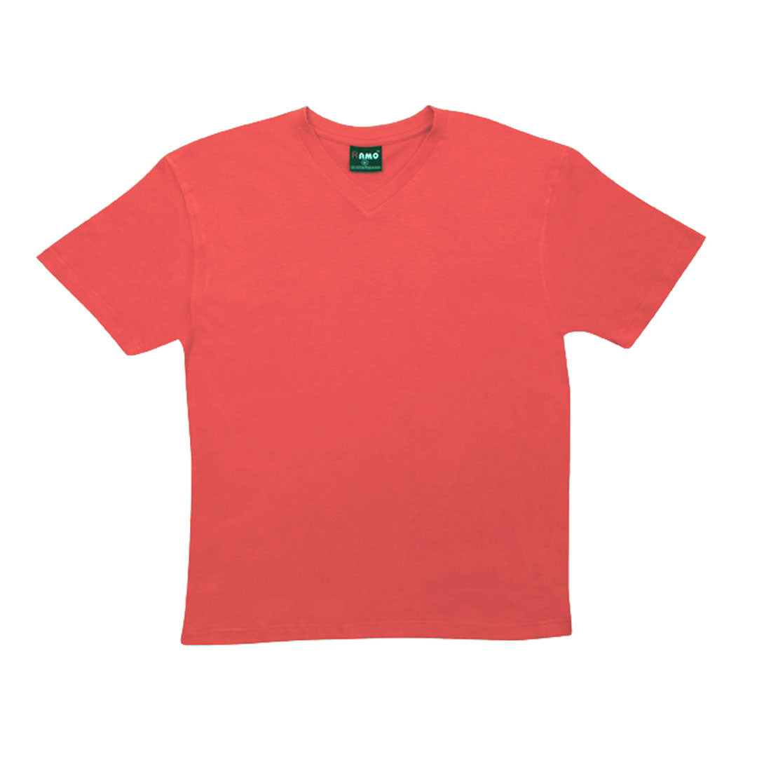 House of Uniforms The V-Neck Tee | Mens | Slim Fit Ramo Red