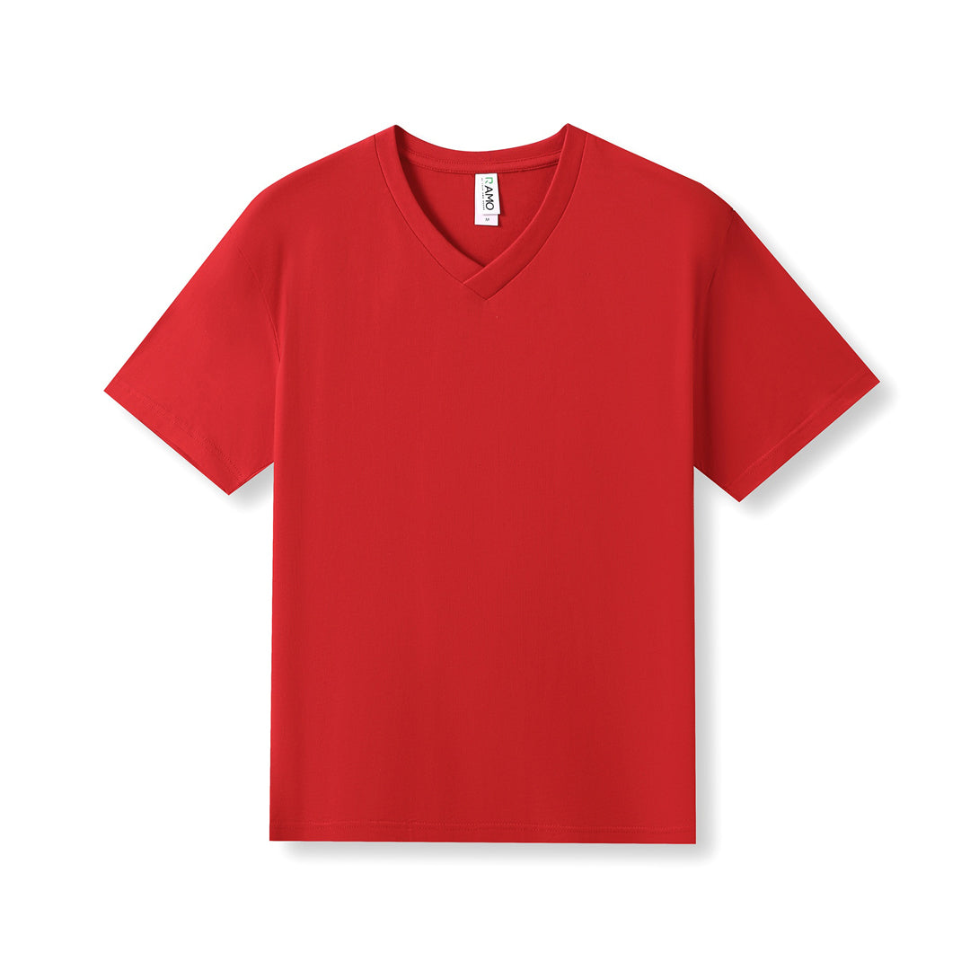 House of Uniforms The V-Neck Tee | Mens | Slim Fit Ramo Red